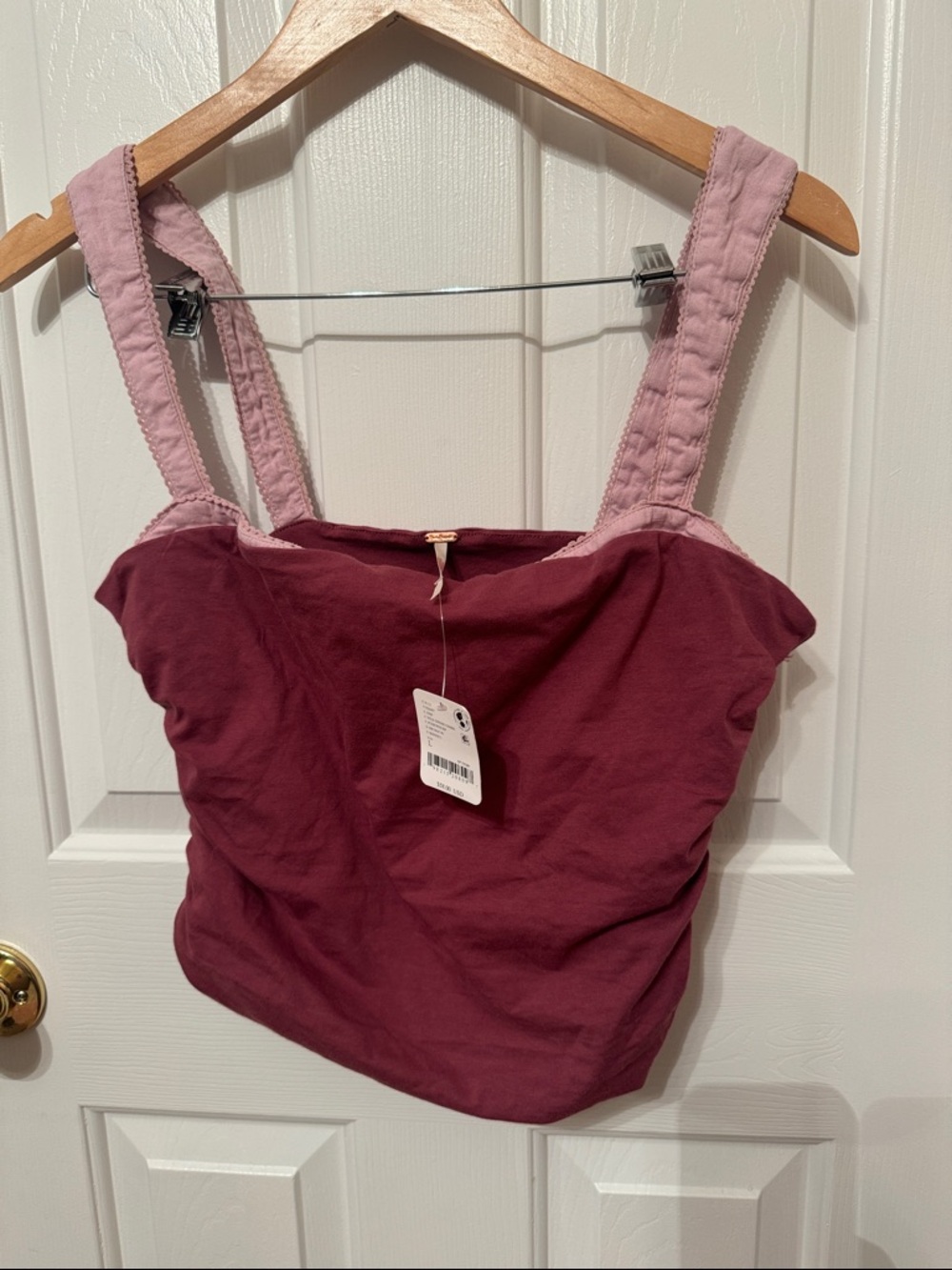NWT / FREE PEOPLE 2 TONE TANK IN GINGER / size L - Picture 7 of 12